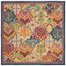 SAFAVIEH Aspen Warren Geometric Wool Area Rug Blue/Orange 9 x 9 Square