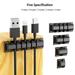 Amurx 5 Pack Cable Organizer Clips Cord Holder (7-5-3-2-1 Slots) Cable Management Self Adhesive Cable Management for USB Cable/Power Cord/Wire Desk Home Office More (Black)