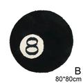 GLIMDA Simulation Billiards 8 Ball Rug Round Tufting Soft Chair Pad Anti-slip Bath Floor Mat Kids Bedroom Black Carpet Black Circle Rugs for Living Room-NEW