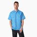 Dickies Men's Madras Short Sleeve Work Shirt - Azure Blue Size XL (WSR53)