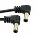 JSER DC Power 5.5 x 2.1mm / 2.5mm Male to 5.5 2.1/2.5mm Male Plug Cable Right Angled 90 Degree 60cm