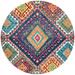 SAFAVIEH Aspen Mia Geometric Diamonds Wool Area Rug Blue/Multi 9 x 9 Round