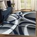 GLORY RUGS Area Rug 4x6 Navy Door Mat Modern Swirls Carpet Bedroom Living Room Contemporary Dining Accent Sevilla Collection 4816