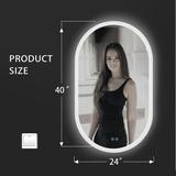 Anti Fog Dimmable LED Frameless Mirror Bathroom LED Mirror Vanity Mirror 40*24 inch