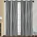 Innerwin Grommet Blackout Window Treatments Thermal Insulated Room Darkening Curtain Floral Printed Window Drapes for Bedroom Living Room Gray Stripe 132*160CM