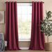 Best Home Fashion, Inc. Solid Grommet Blackout Thermal Curtain Panels Polyester in Red | 120 H in | Wayfair GROM-120-BURGUNDY