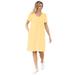 Plus Size Women's Perfect Short-Sleeve V-Neck Tee Dress by Woman Within in Banana (Size 1X)