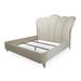 Michael Amini Villa Cherie Velvet Channel Tufted Bed Wood & /Upholstered/Velvet in Brown/White | 66 H x 90.5 W x 96 D in | Wayfair N9008000CK-134