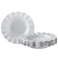 Silver Spoons Elegant Plastic Plates For Party w/ Scalloped Rim (10 Pc), Disposable Heavy-Duty Soup Plates For Wedding Reception - 12 Oz | Wayfair