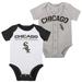 Newborn & Infant White/Heather Gray Chicago White Sox Little Slugger Two-Pack Bodysuit Set