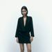 Zara Dresses | Bnwt Zara Shiny Blazer Dress Mini Black - Ref. 9878/193 Small | Color: Black | Size: S