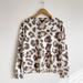 Jessica Simpson Tops | Jessica Simpson Women's Animal Print Leopard Pull-On Soft Sweatshirt, Size Small | Color: Brown/White | Size: S