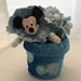 Disney Toys | Disney Store Blue Flower Pot Flowers Mickey Mouse Plush With A Little Love | Color: Blue/Red | Size: Osbb