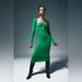 Zara Dresses | Nwt Zara Green Ls Ribbed Cut Out Stretch Midi Dress | Color: Green | Size: L