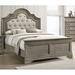 One Allium Way® Tufted Panel Bed Wood & /Upholstered/Polyester in Brown/Gray | 63.25 H x 82.5 W x 90.75 D in | Wayfair