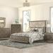 Willa Arlo™ Interiors Palomo 6pc Bedroom Set w/ Gold Embossed Panels & LED Lighting Upholstered in Brown/Yellow | 66 H x 79 W x 86 D in | Wayfair