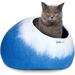 Feltcave Medium Cat Cave Bed - Cute Cat Bed Cave Handcrafted From Flawless Merino - Snuggly Cat Caves For Indoor Cats | Wayfair FLTC_BLUWH