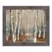 Red Barrel Studio® Birch Tree Landscape - Picture Frame Painting Plastic/Acrylic in Gray/Green | 20 H x 24 W x 0.75 D in | Wayfair