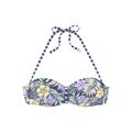 Bandeau-Bikini-Top VENICE BEACH "Summer" Gr. 38, Cup B, bunt (marine, zitrone) Damen Bikini-Oberteile Ocean Blue