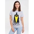 T-Shirt LOGOSHIRT "Batman - Skyline" Gr. S, grau (grau, meliert) Damen Shirts T-Shirts