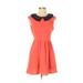 Coincidence & Chance Casual Dress - A-Line Crew Neck Sleeveless: Orange Print Dresses - Women's Size X-Small