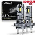 Ampoules de phares de voiture H1 H7 LED taille 1:1 Mini lampe frontale Turbo 3570 CSP puces sans