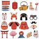 Kit de stand de fête japonaise pour photos fournitures de Style bricolage Kits à thème signe