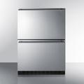 Summit ADRF244 24"W Undercounter Refrigerator w/ (1) Section & (2) Drawers - 115v, Silver