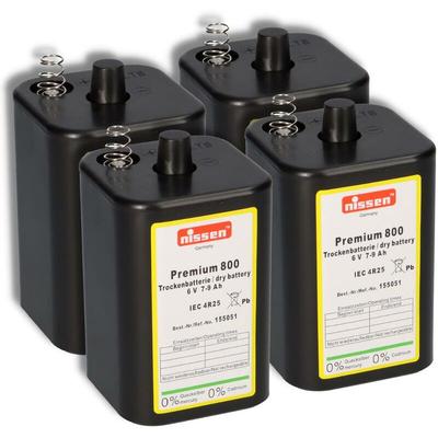 4x Nissen 4R25 Premium 800 - 6V 7-9Ah 6 Volt Hochleistungs- Blockbatterie für z.B. Image