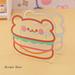 Kawaii Office Stationery Cosmetics Storage Box Coaster Clips Cute Desktop Organizer Acrylic Pen Holder Desk Storage Box Transparent Pen Holder BURGER BEAR