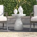 Wade Logan® Gray & White MgO Elegant Outdoor Round Side Table in Brown/Gray/White | 22 H x 20 W x 20 D in | Wayfair
