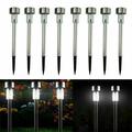 Dengmore 8 Pack Solar Pathway Lights Solar Outdoor Lights Stainless Lamp Waterproof LED Solar Powered Landscape Path Ground Stakes Light for Lawn Garden Yard Patio Walkway Driveway Lighting