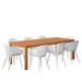 Amazonia 9 Piece Rectangular Patio Dining Set W/White Aluminium Chairs