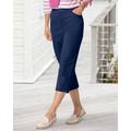 Appleseeds Women's Dennisport Button-Hem Capris - Blue - 6 - Misses