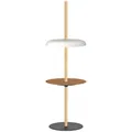 Pablo Lighting Nivel Rechargeable LED Floor Lamp Lamp With Tray - NIVE FLR OAK WHT + NIVE PED TRAY TER