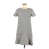 Ann Taylor LOFT Casual Dress - Shift Crew Neck Short sleeves: Ivory Print Dresses - Women's Size 2