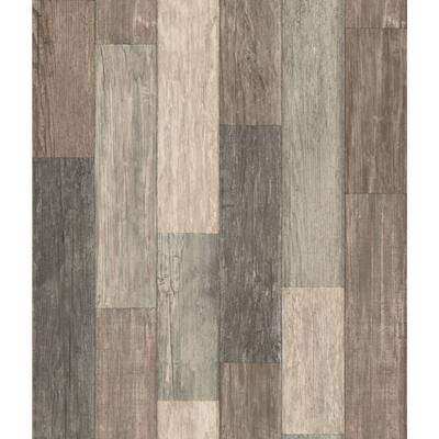 Peel And Stick Wallpaper by RoomMates in Weathered Wood Brown
