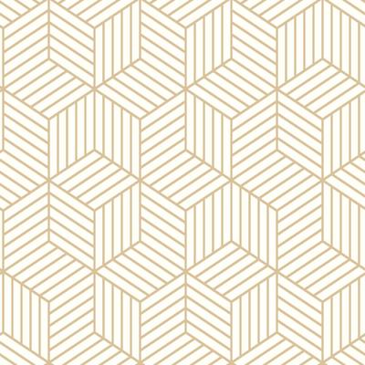 Peel And Stick Wallpaper by RoomMates in Striped Hexagon White Gold