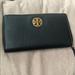 Tory Burch Bags | Nwt Tory Burch Carson Zip Leather Continental Gold Logo Glam Brand New With Tag | Color: Black/Gold | Size: Os