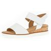 Sandalette GABOR "GENUA", Damen, Gr. 41, weiß, Leder, modisch, Schuhe, Sommerschuh, Sandale, Keilabsatz, mit Klettverschluss, Weite G