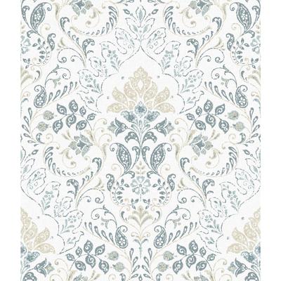 Peel And Stick Wallpaper by RoomMates in Persian Damask White