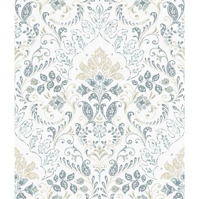 Peel And Stick Wallpaper by RoomMates in Persian Damask White