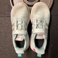 Adidas Shoes | Girls Adidas Shoes..Light Teal And White W Bright Pink Accents | Color: White | Size: 2.5bb