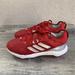 Adidas Shoes | Adidas Women’s Fv9039 Baseball Shoe Power Red/Silver/White, Size 6.5 Us Beisbol | Color: Red/White | Size: 6.5