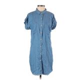 Thread & Supply Casual Dress - Shirtdress: Blue Dresses - Women's Size Small