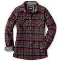 CQR Women's Plaid Flannel Shirt Long Sleeve, All-Cotton Soft Brushed Casual Button Down Shirts, Flannel Plaid Shirts Heritage Red, S