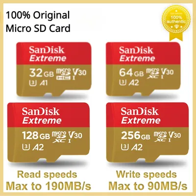 SanDisk Carte Micro SD Extreme microSDXC UHS-I Carte Mémoire A2 U3 4K Flash TF Carte MicroSD pour