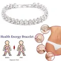 Bracelets en cristal zircone cubique pour femmes couleur argent pour la perte de poids thérapie