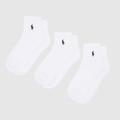 Polo Ralph Lauren white & black quarter socks 3 pack