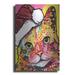 The Holiday Aisle® Tilt Cat Christmas Edition by Dean Russo - Unframed Graphic Art on Metal in Pink/Red/Yellow | 16 H x 12 W x 0.13 D in | Wayfair